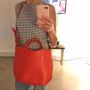 Furla orange leather handbag