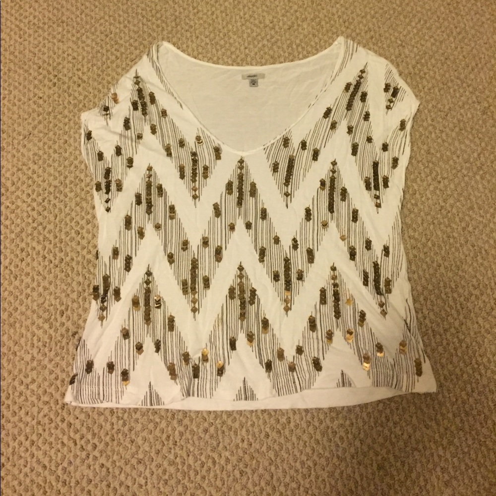 Ecoté white tee with gold embellishment