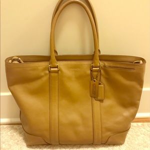 Tan Leather Coach Tote Purse