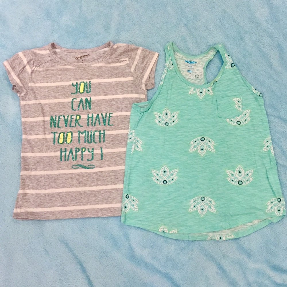 Two girls size 8 cotton tops/t-shirts