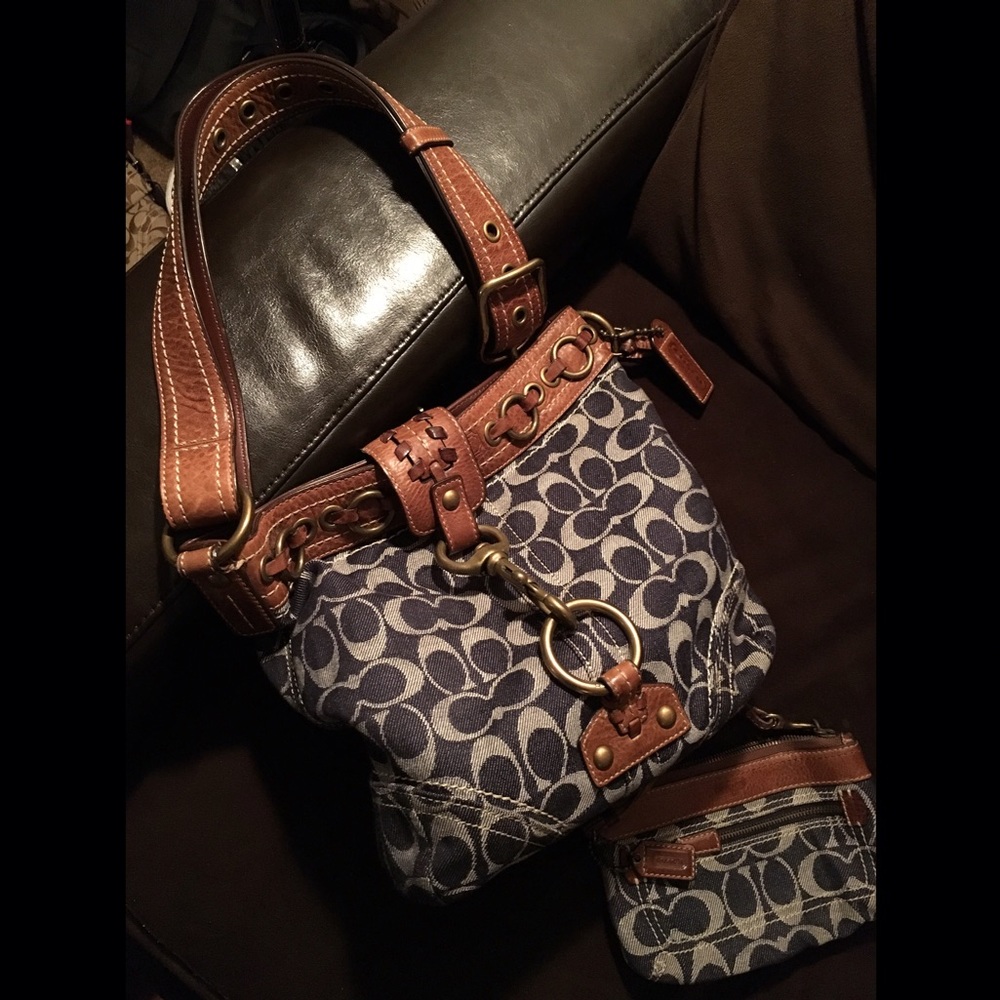 Authentic COACH Blue Denim Purse