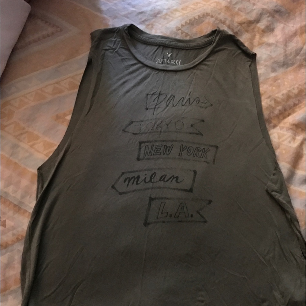 Small crop muscle tank American Eagle