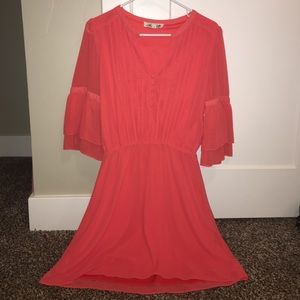 Coral Fit and Flare Dress from Francesca's