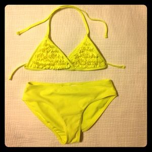 Adorable Yellow Bikini w/ Matching Athletic Shorts