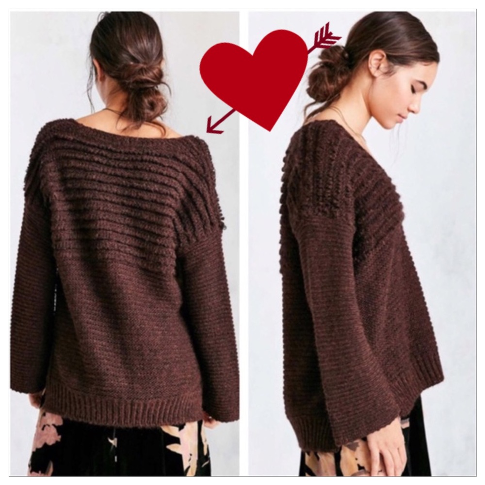 Urban Outfitters Marley Loop-Stitch V-Neck Sweater