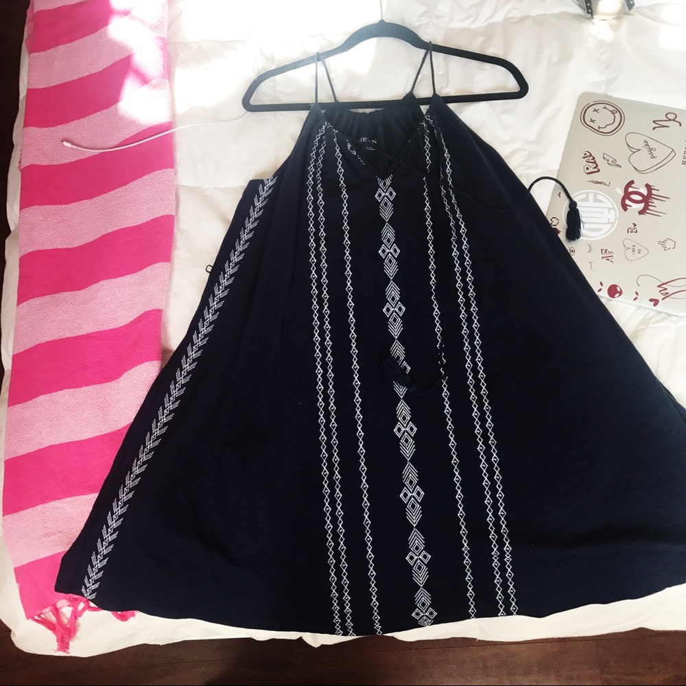 Merona navy blue boho style dress