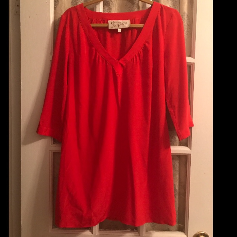 Red Silk Rory Beca tunic Tshirt Dress