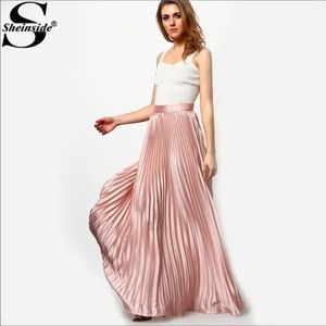 Pleated Maxi Skirt