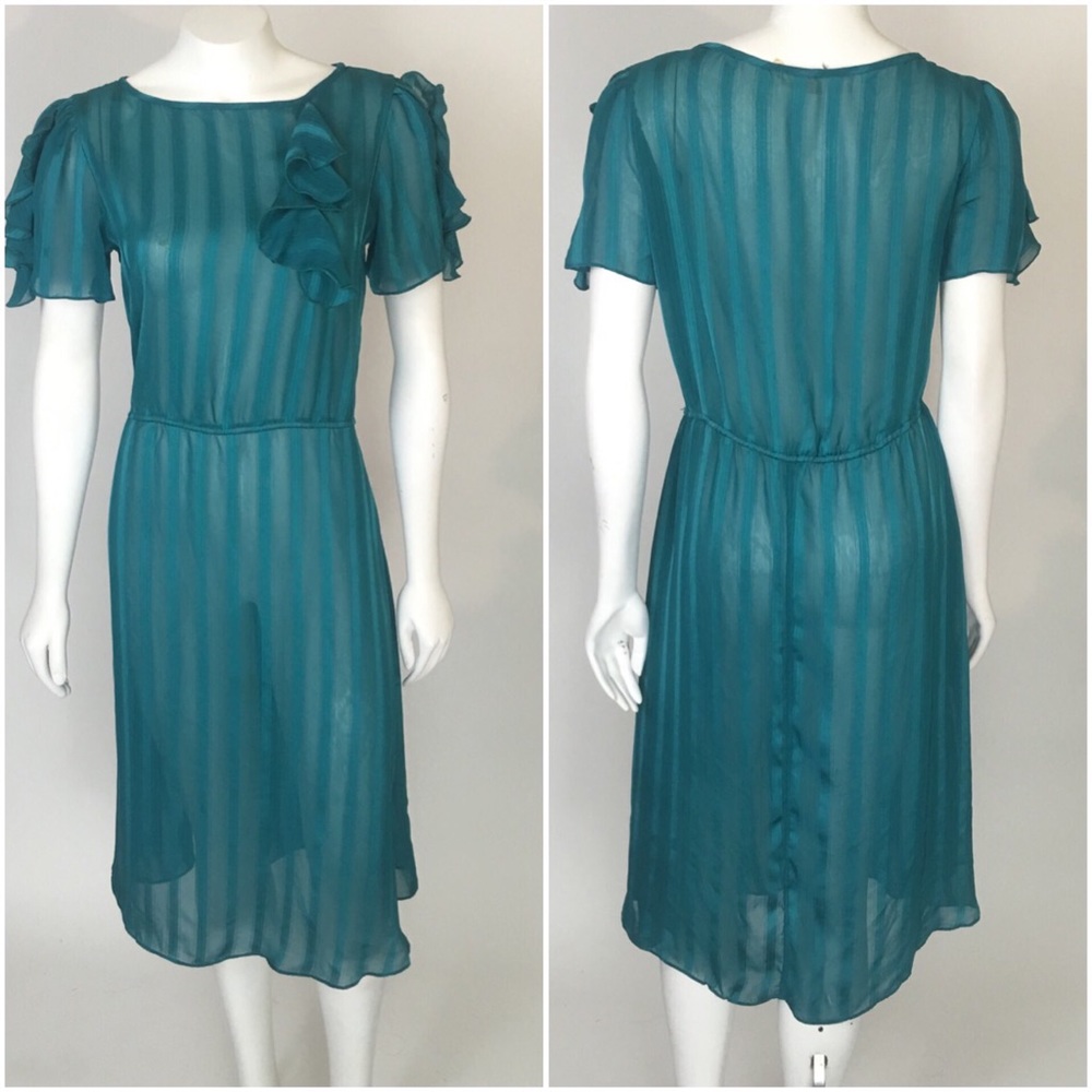 Vintage green sheer dress