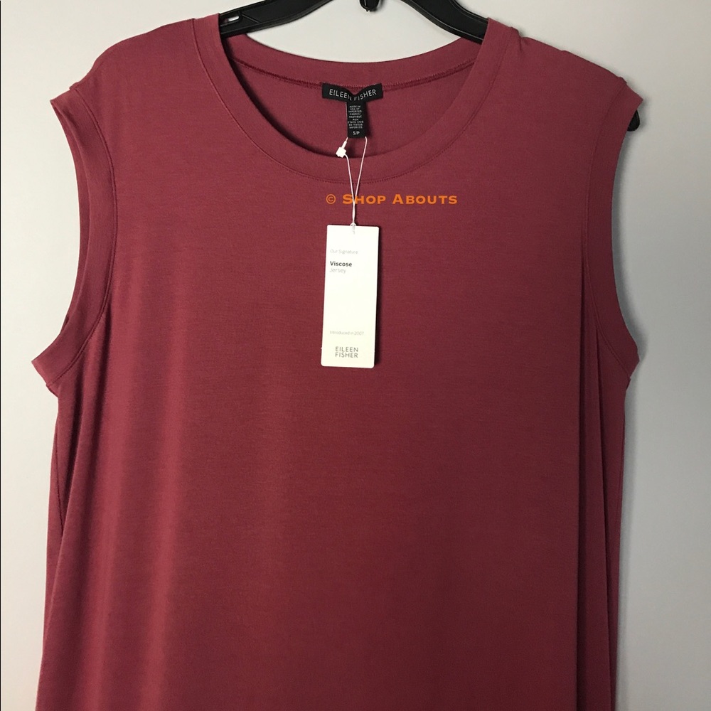 Eileen Fisher Rosewood Sleeveless  Stretch Dress - Picture 7 of 8