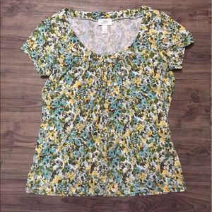 LOFT - Floral Scoop Neck Shirt