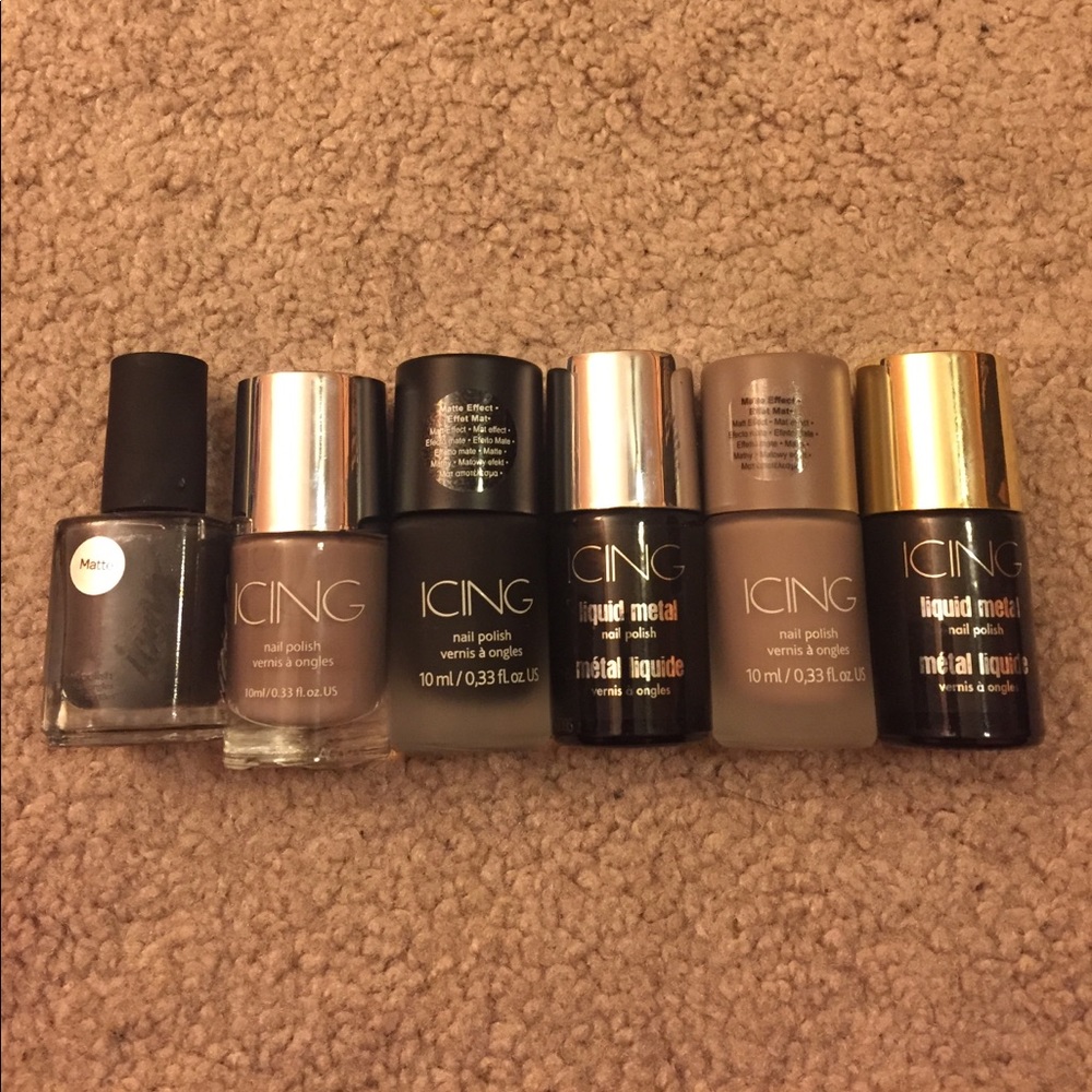 Six ICING nail polishes