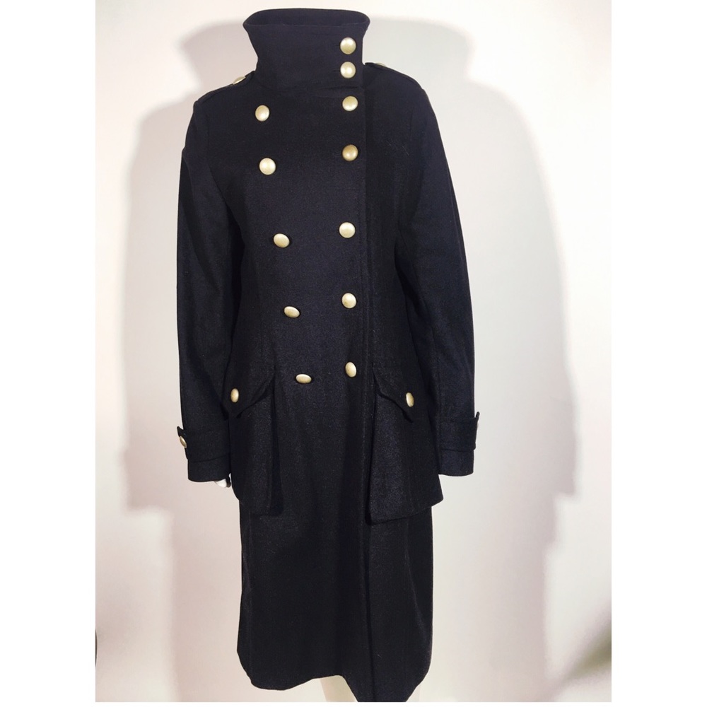 Military style black coat