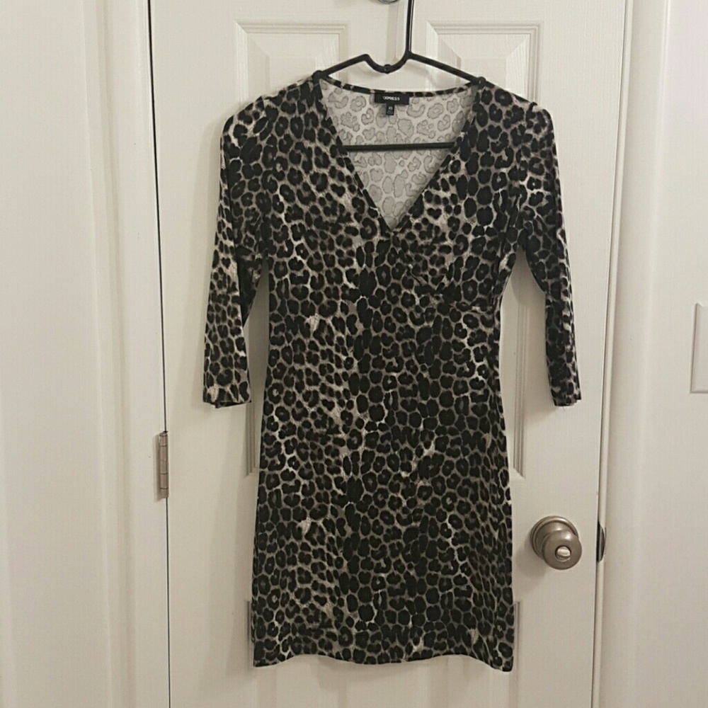 Express 3/4 Sleeve leopard print dress