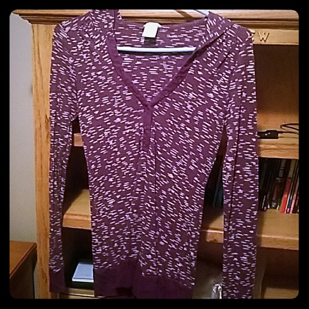 Purple hooded top