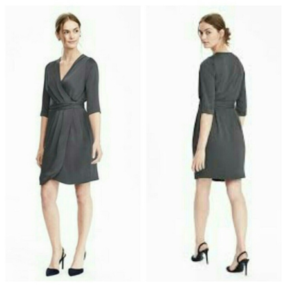 Ruched Crossover Wrap Dress