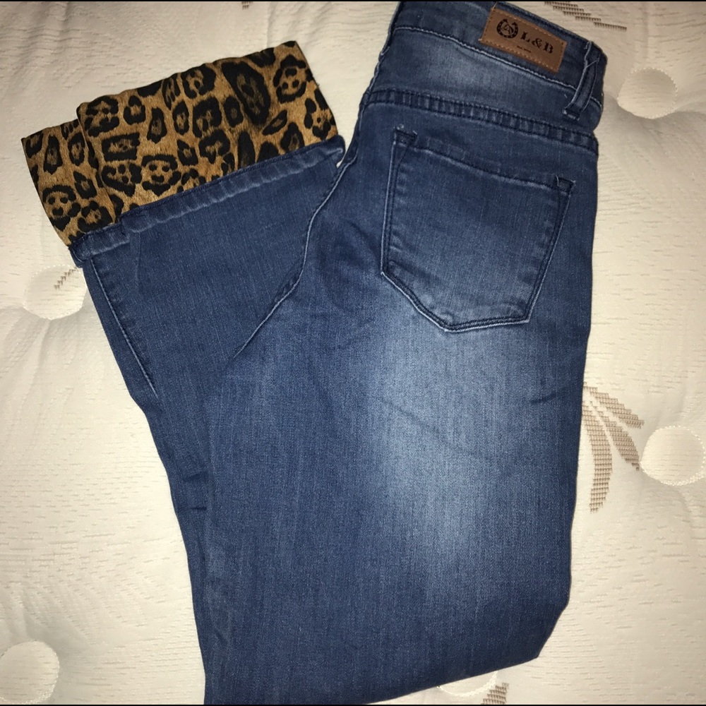 L&B cheetah boyfriend jeans (Never worn)