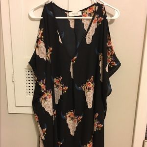 Floral Skull Black Tunic