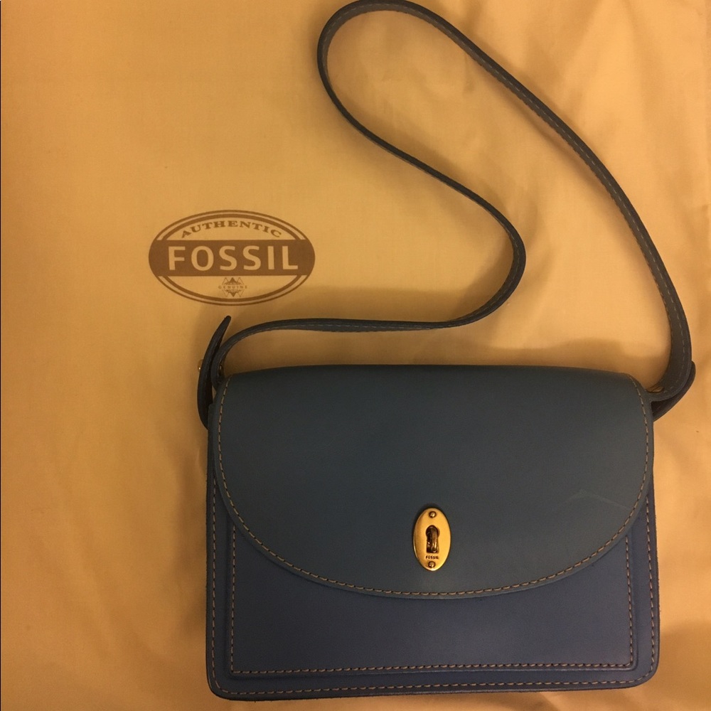 Fossil blue bag like new - leather