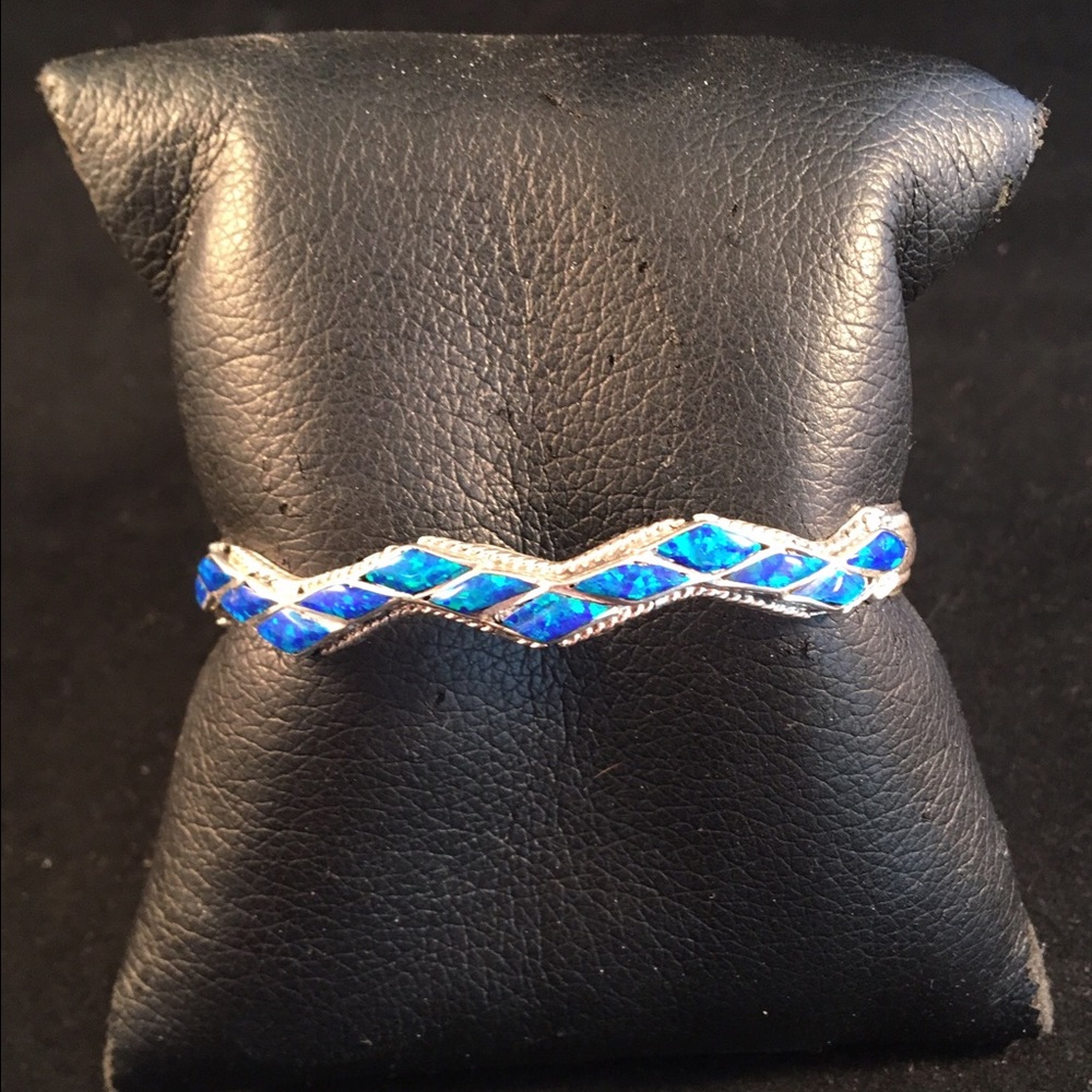 Zuni Opal & Sterling Silver Cuff Bracelet