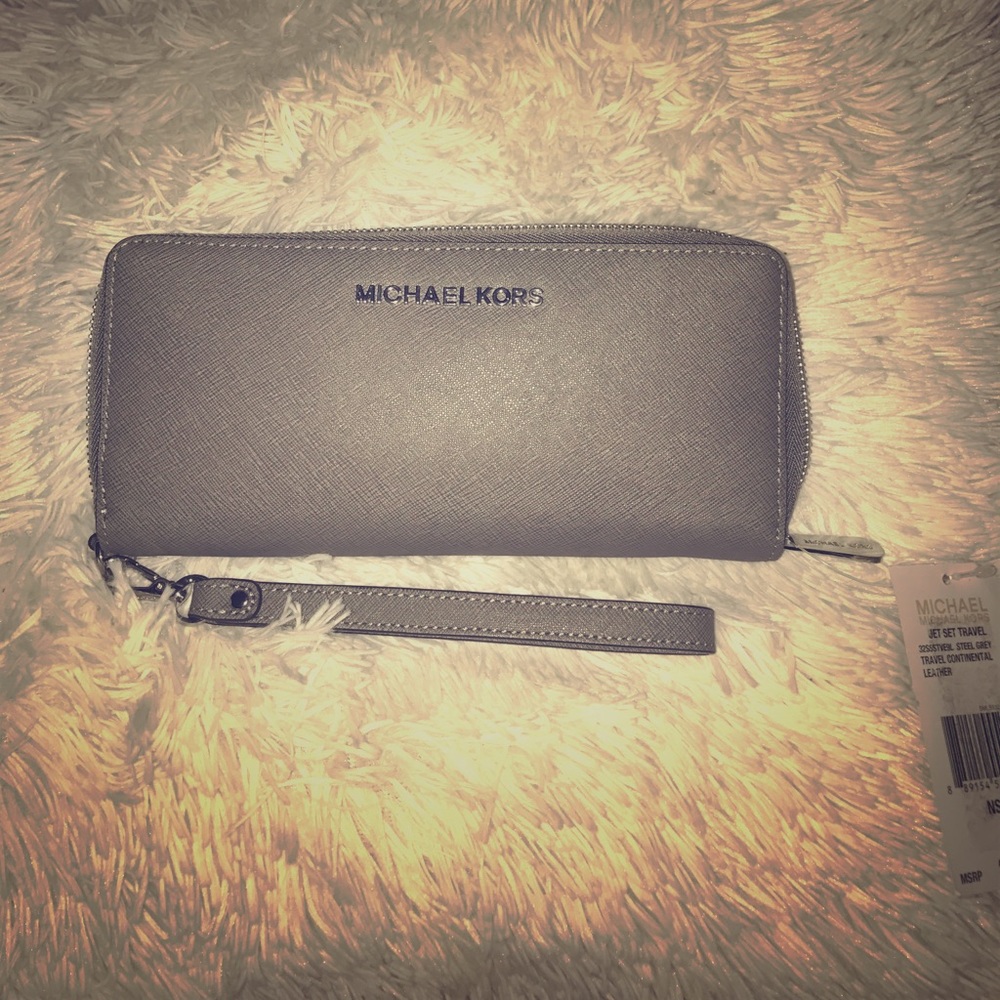 Michael Kors continental wallet Steel Grey