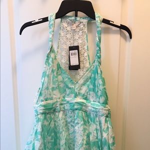 Guess Flare Dress with Embroidered Low Back