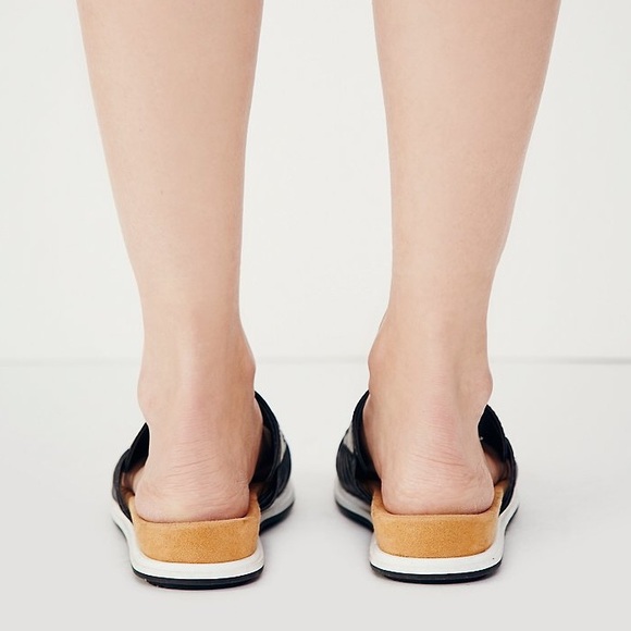 Black Woven Leather Slip On Sandal - Picture 6 of 7