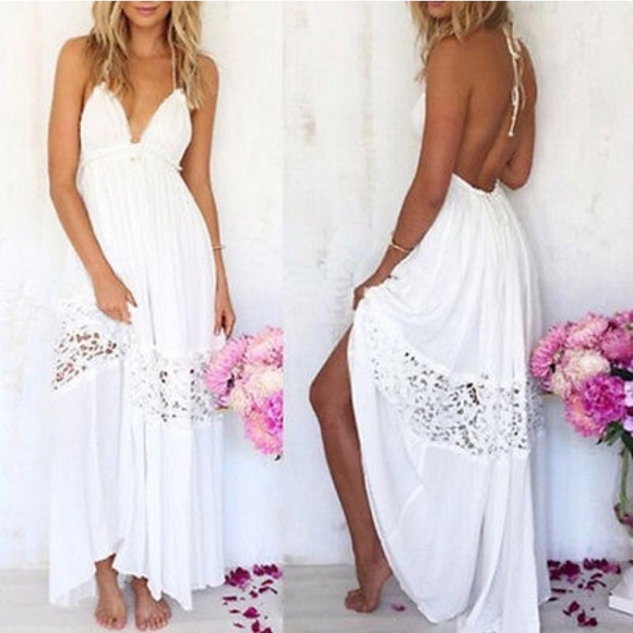 Dresses & Skirts - ❗️Summer Sale! "Riza" || White Lace Cutout Maxi🌸