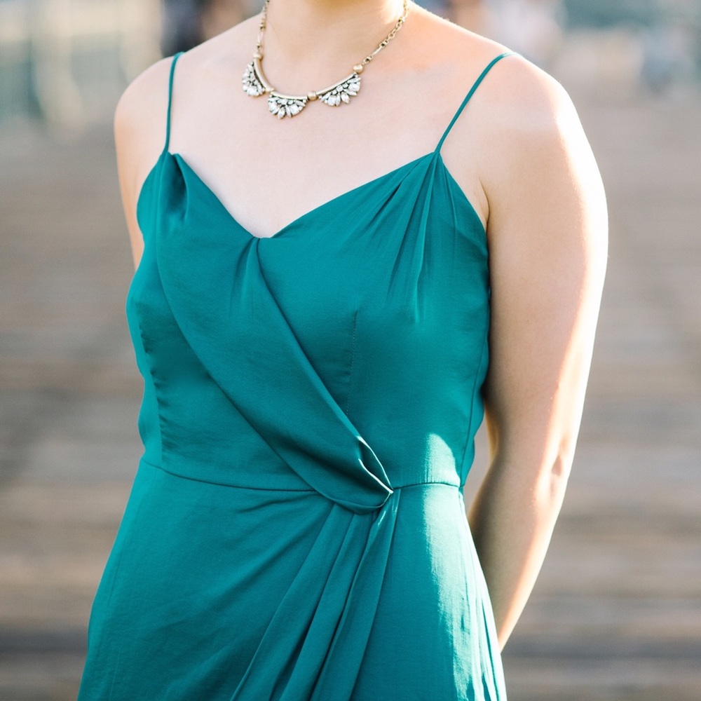 Banana Republic Emerald Green Strappy Tulip Dress