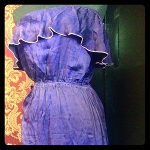 Michelle Jonas Purple Silk Strapless Dress