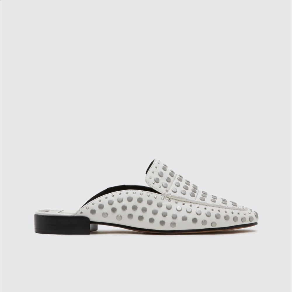 Cream Studded Flats Loafer - Picture 3 of 8