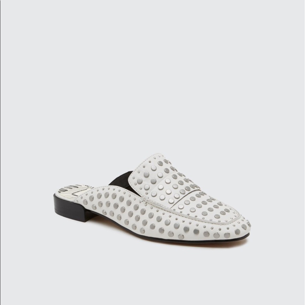 Cream Studded Flats Loafer - Picture 4 of 8