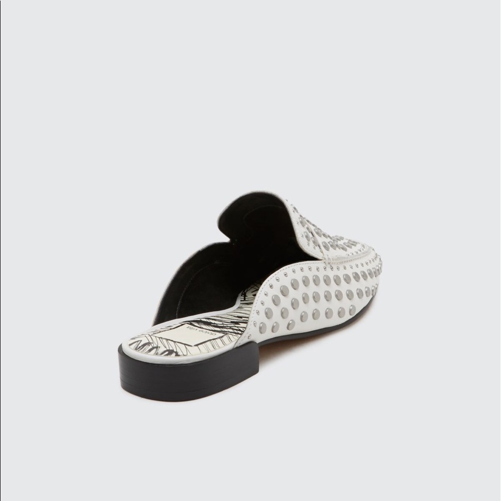 Cream Studded Flats Loafer - Picture 5 of 8