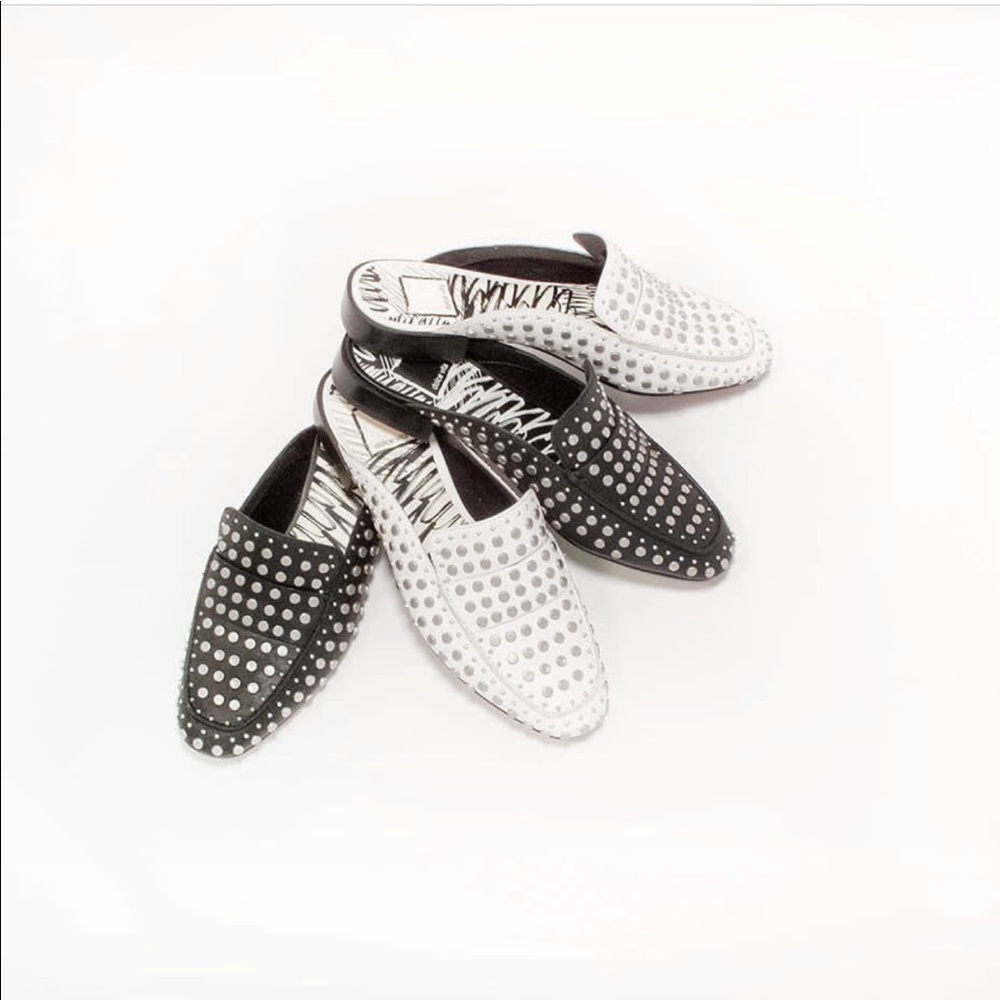 Cream Studded Flats Loafer - Picture 6 of 8