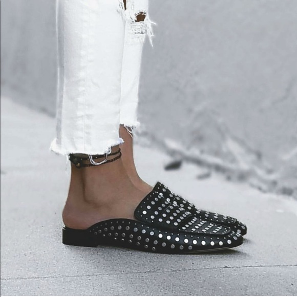 Cream Studded Flats Loafer - Picture 7 of 8