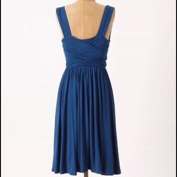 ANTHROPOLOGIE DELETTA RUCHED/DRAPED JERSEY DRESS - Picture 2 of 5
