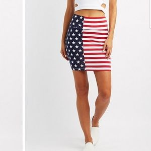 American Flag Bodycon Mini Skirt