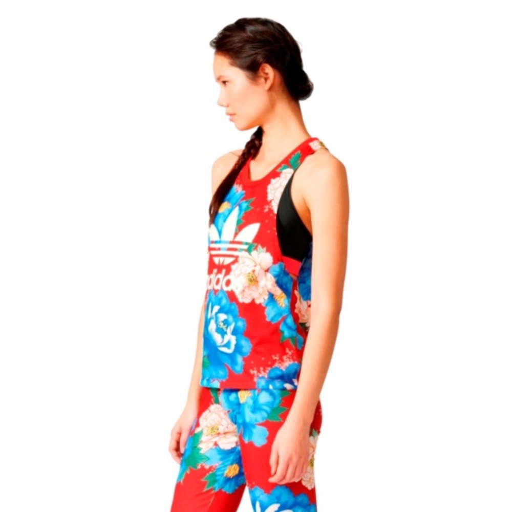 NWT: Adidas Multicolor Floral Tank Top - Picture 3 of 4