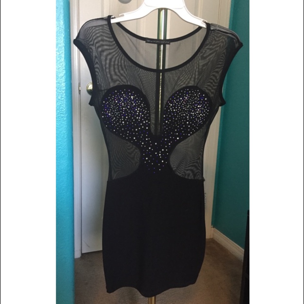 Sexy black bedazzled dress