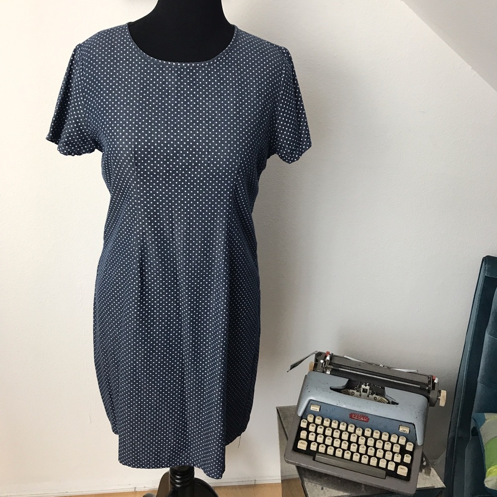 Sato & Lee Denim Polka Dot Dress