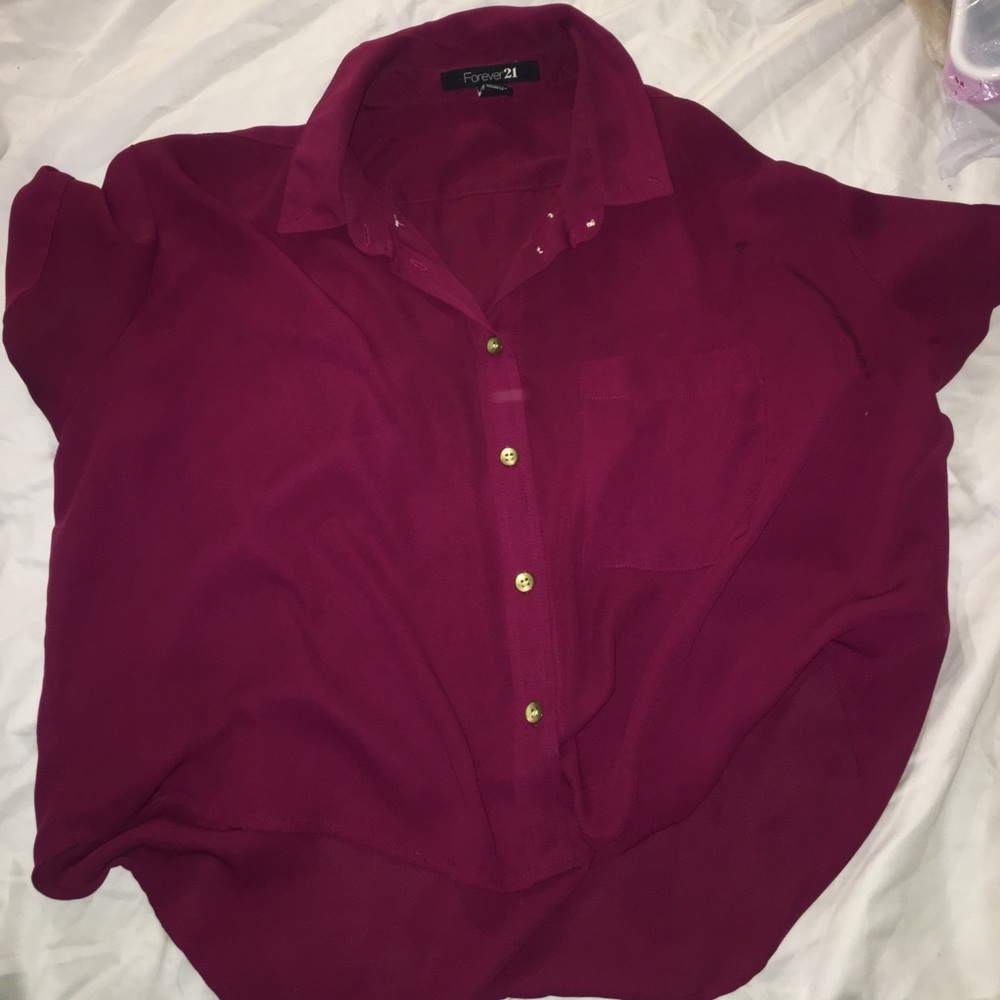 Deep wine Light button up