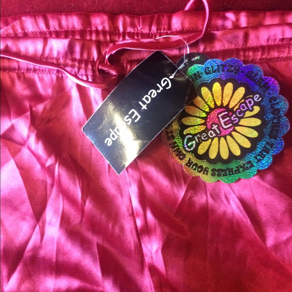 Y2K Red Satin Cargo Pants | Great Escape | Kids L | NWT