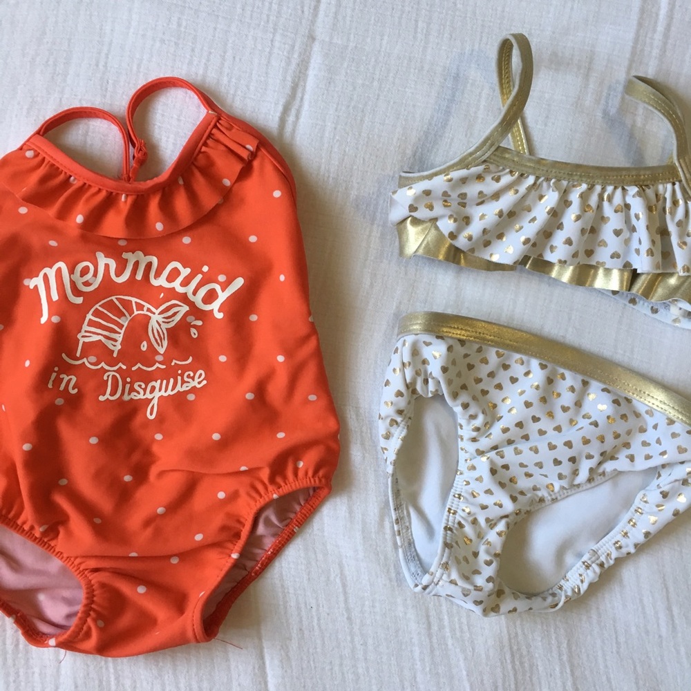 Lot of 2 Baby Girl Swimsuits