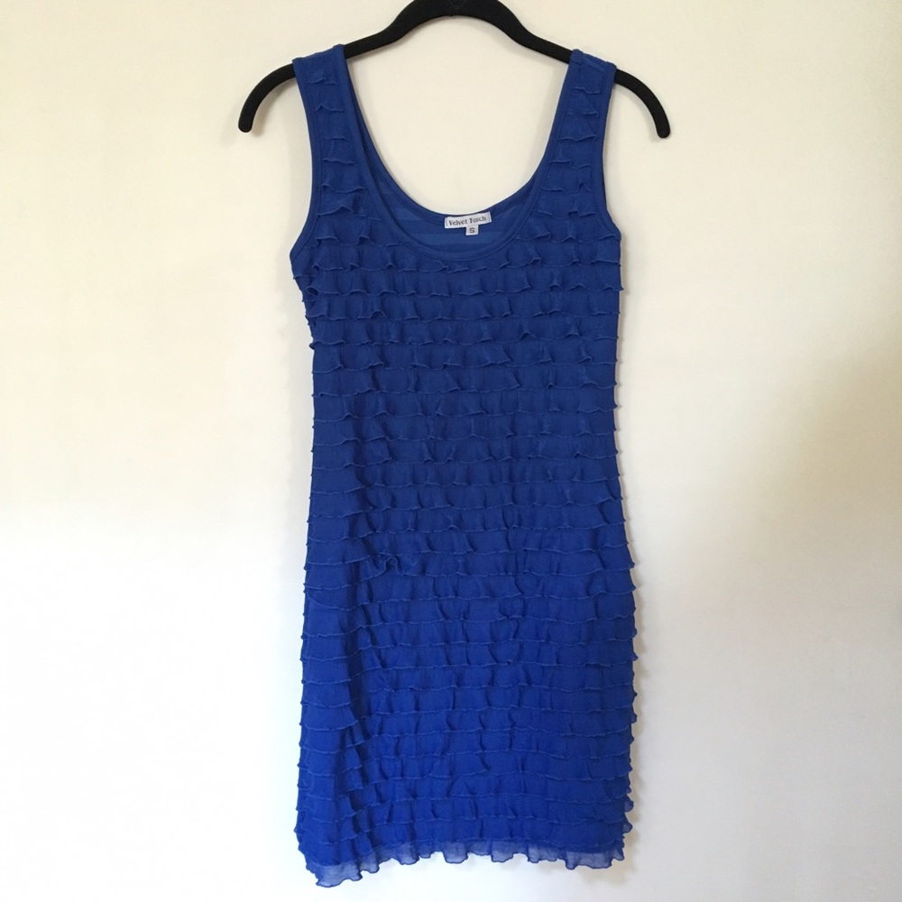 Velvet Torch Ruffle Tiered Tank Top Dress