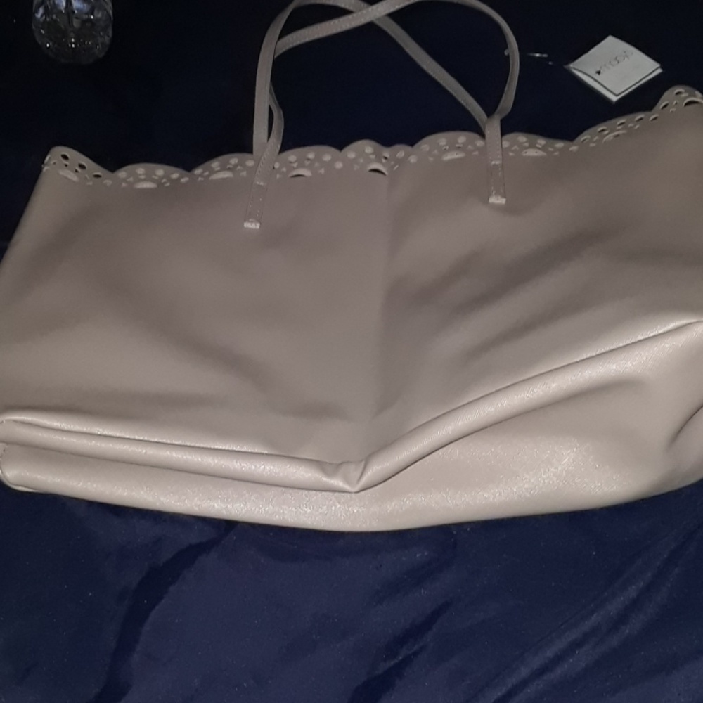 Macy's cream colored Beach Bag