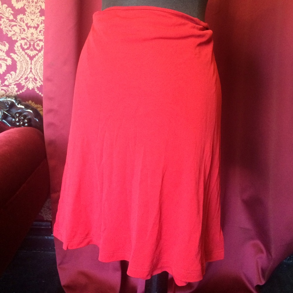 Red Wrap Mini Skirt