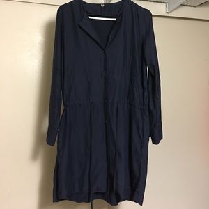 Navy blue shirt dress from Uniqlo