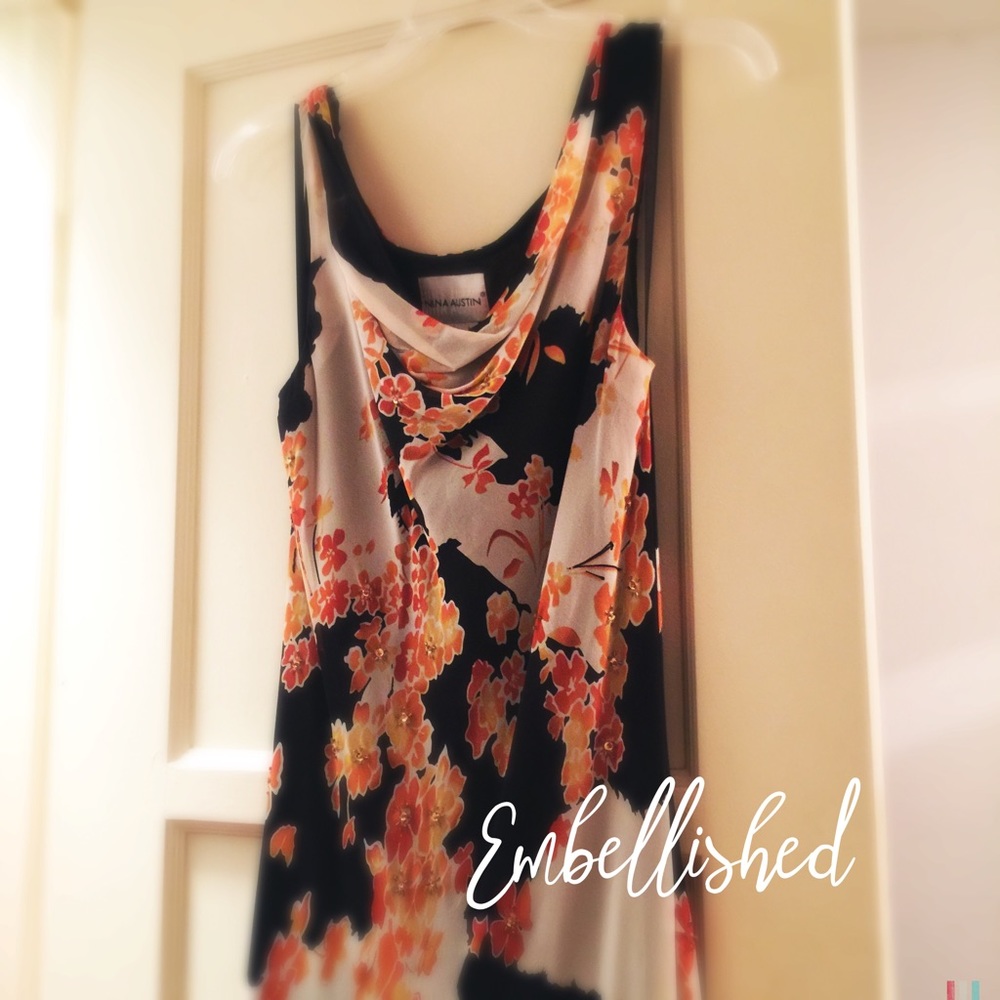 NINA AUSTIN | Silk Embellished High Low Gown