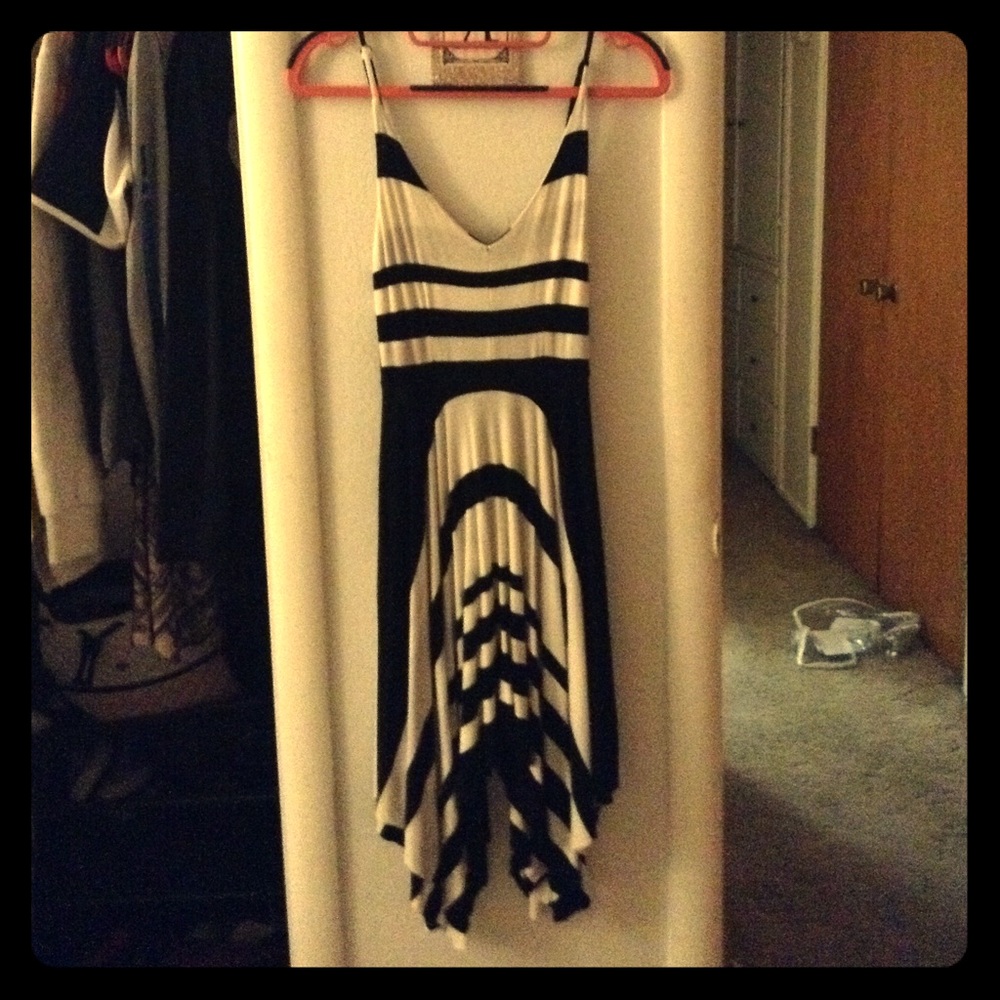 A black and white dress