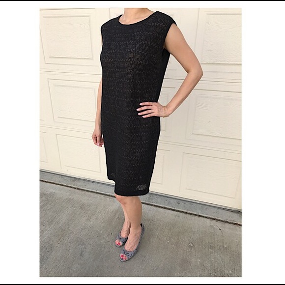 NIEMEN MARCUS MISOOK lace shell black dress LBD - Picture 3 of 8